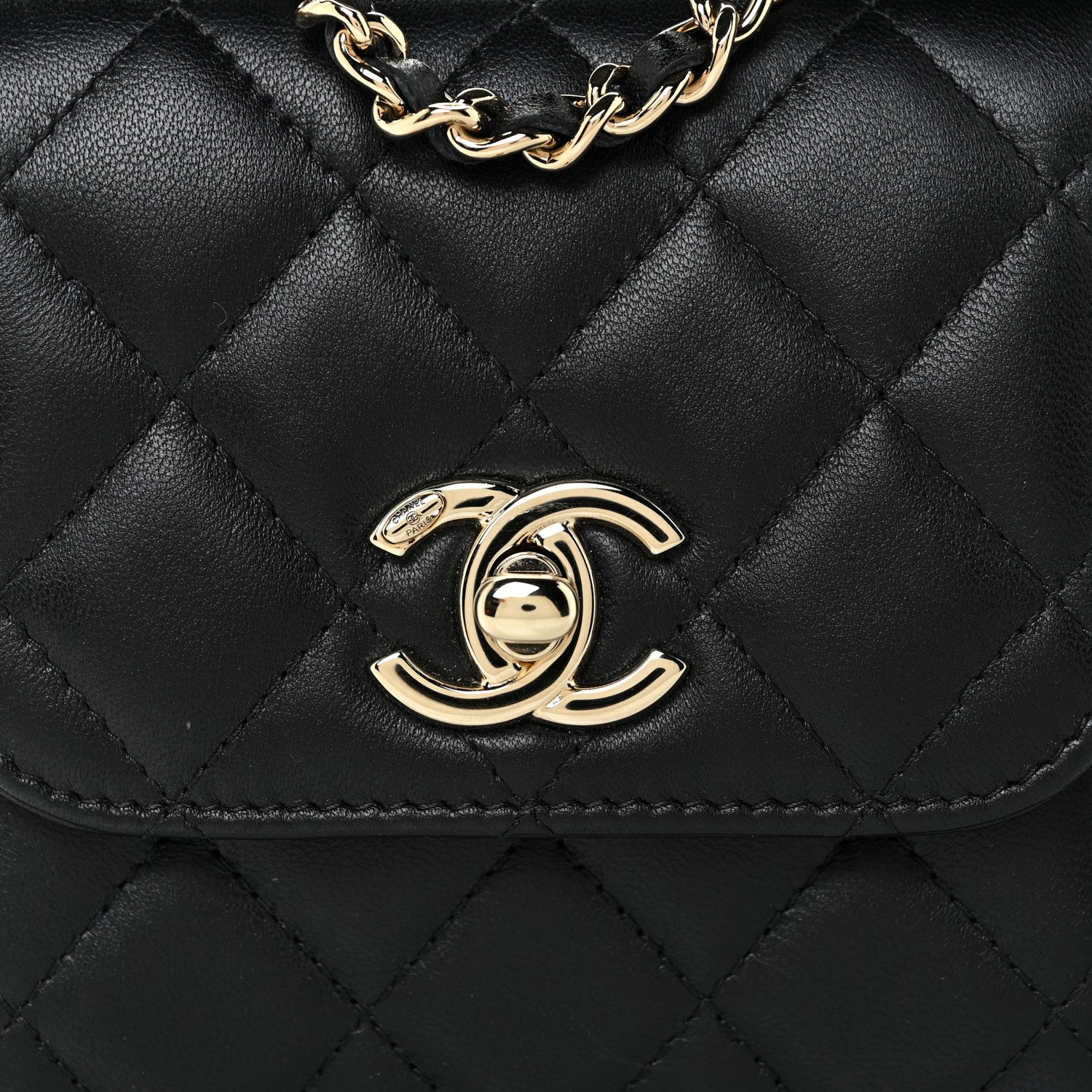 Chanel Lambskin Quilted Mini Trendy CC Chain Wallet Black 8 of 13