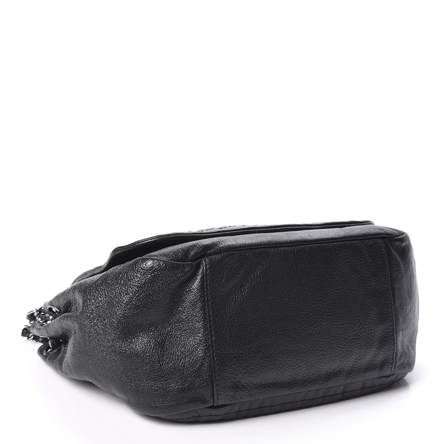 Metallic Goatskin Luxe Ligne Flap Black