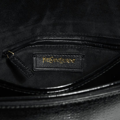 Saint Laurent Patent Textured Leather Large Chyc Flap Black 6 of 7