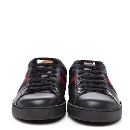 Gucci Calfskin Web Bee Embroidered Mens Ace Sneakers 12.5 Black 2 of 11