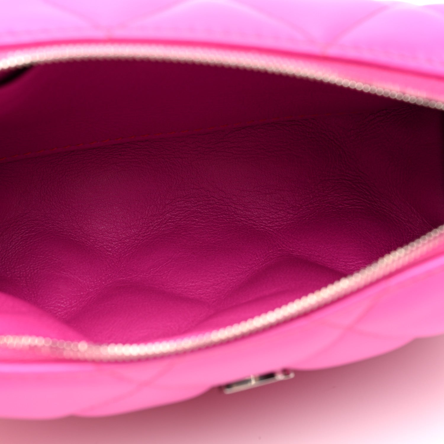 Balenciaga Nappa Calfskin Quilted XS Touch B Camera Shoulder Bag Fuchsia 5 of 9