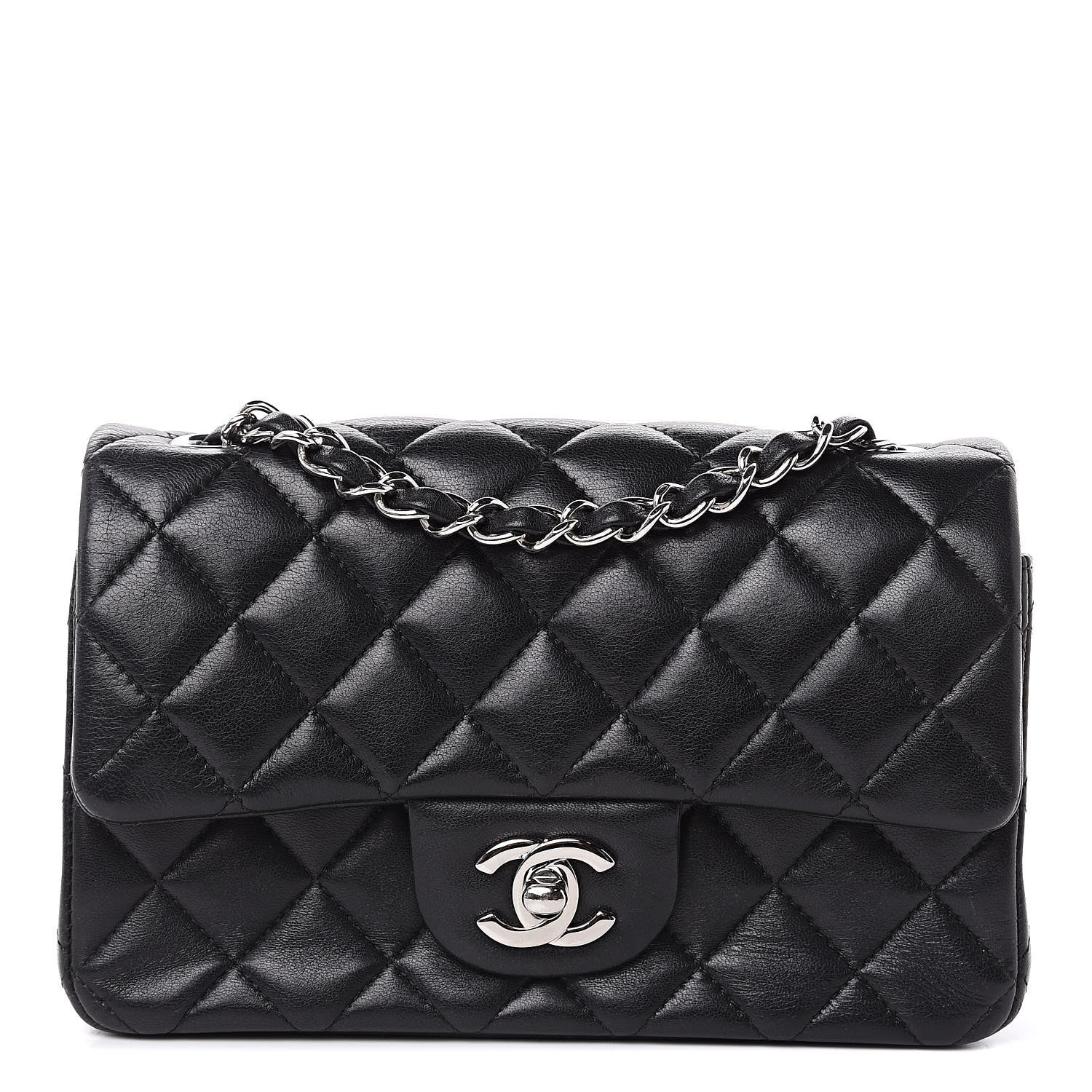Chanel Lambskin Quilted Mini Rectangular Flap Black 1 of 16