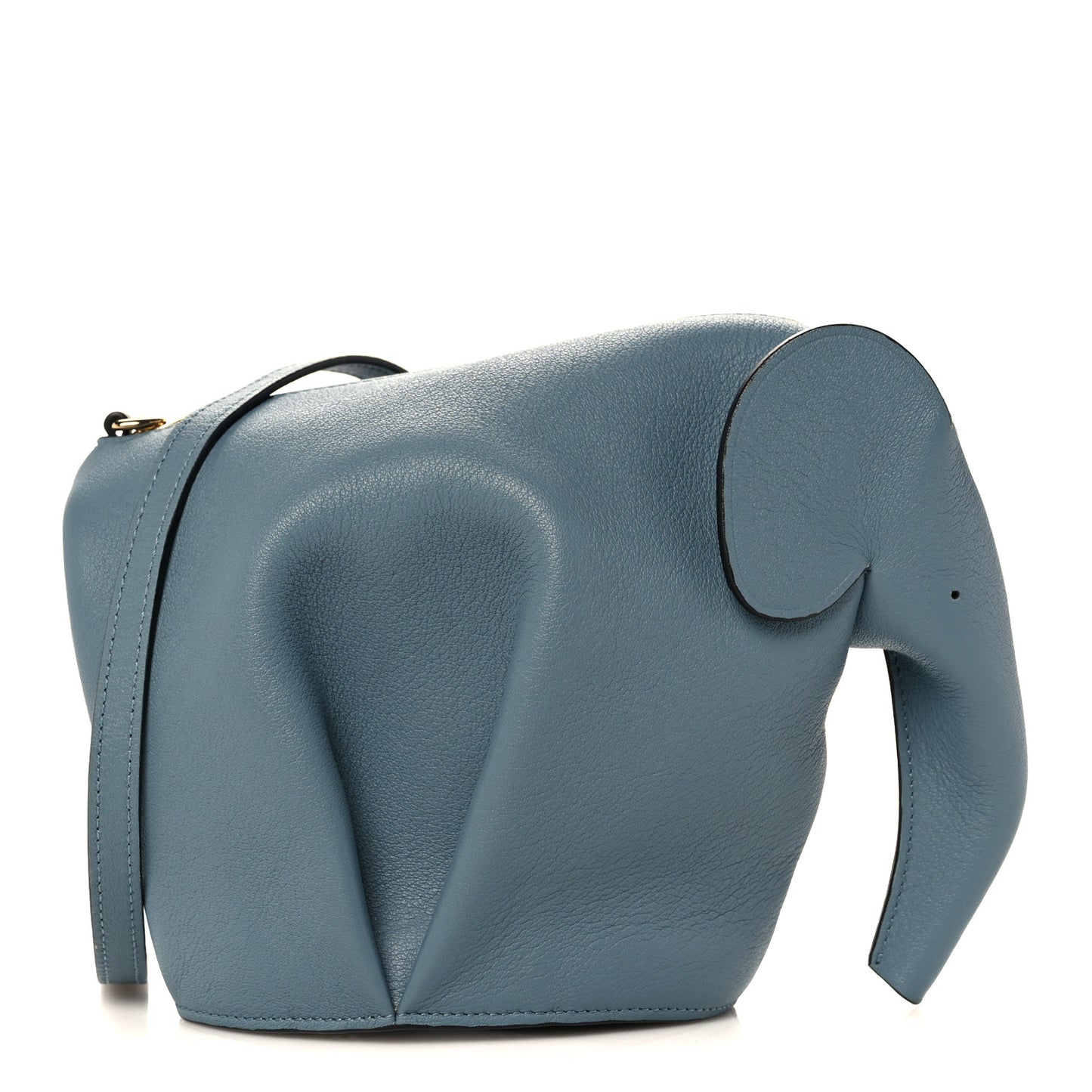 Calfskin Mini Elephant Crossbody Bag Stone Blue
