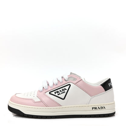 Prada Vitello Sport Spazzolato Rois Rubber Triangle Logo Perforated Womens District Low Top 30mm Sneakers 35.5 White Alabastro 1 of 8