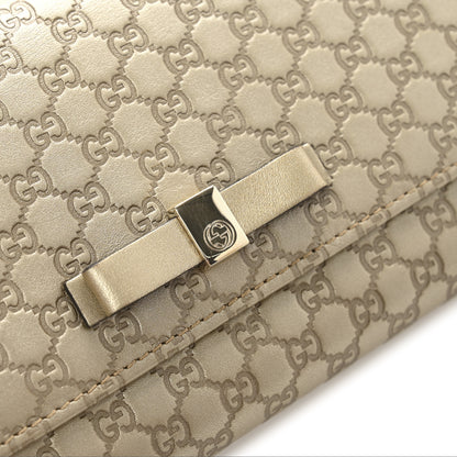 Gucci Metallic Microguccissima Bow Continental Wallet Golden Beige 10 of 11