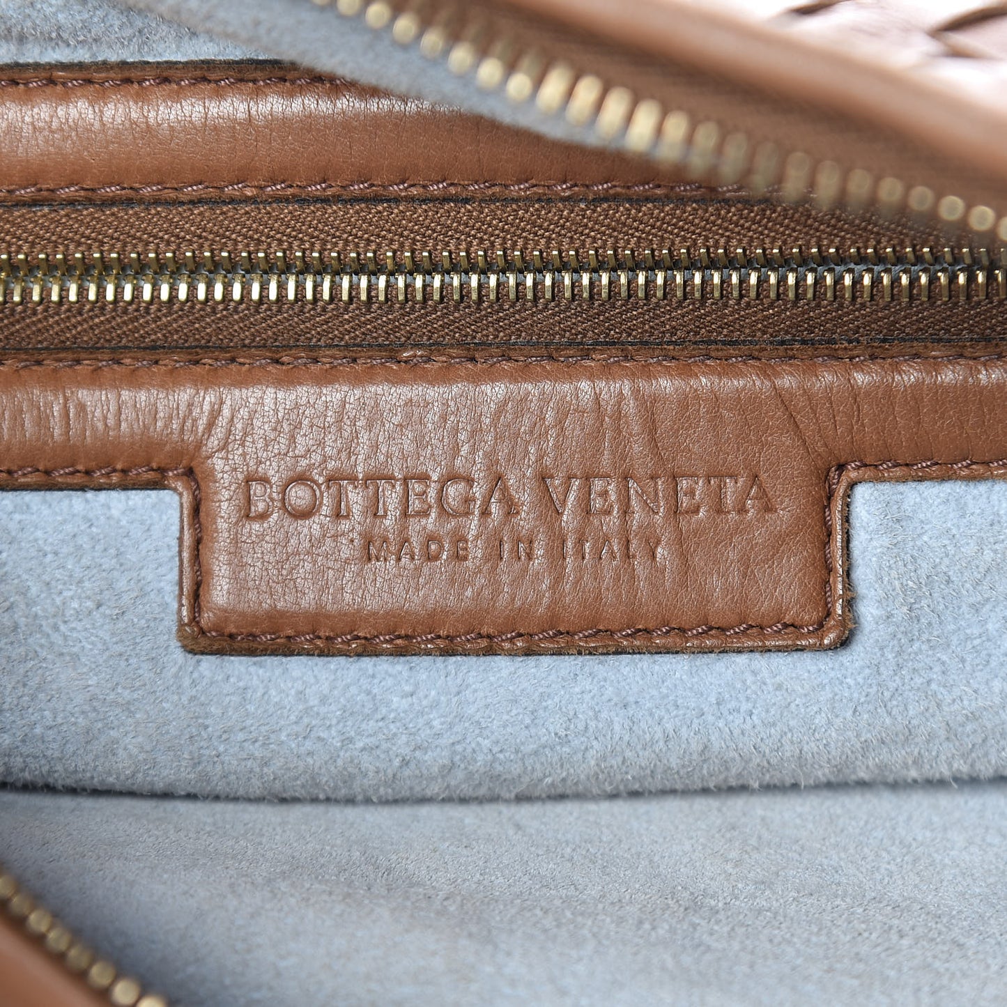 Nappa Intrecciato Bi-Color Medium Veneta Hobo Maple Sapphire