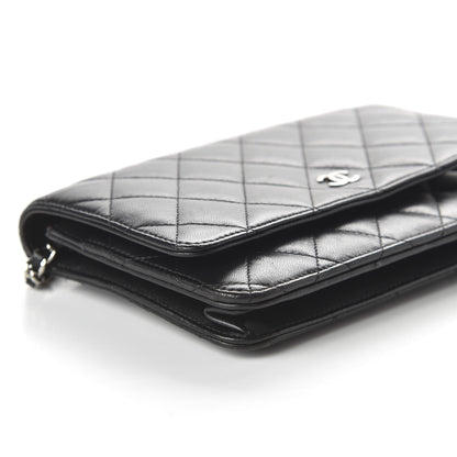 Chanel Lambskin Quilted Wallet On Chain WOC Black 5 of 12