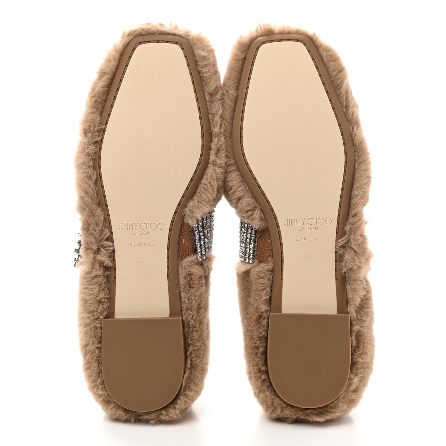 Faux Fur Crystal Krista Flats 36 Teddy