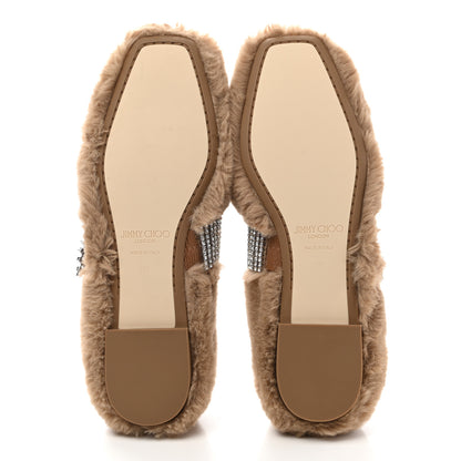 Jimmy Choo Faux Fur Crystal Krista Flats 36 Teddy 5 of 8