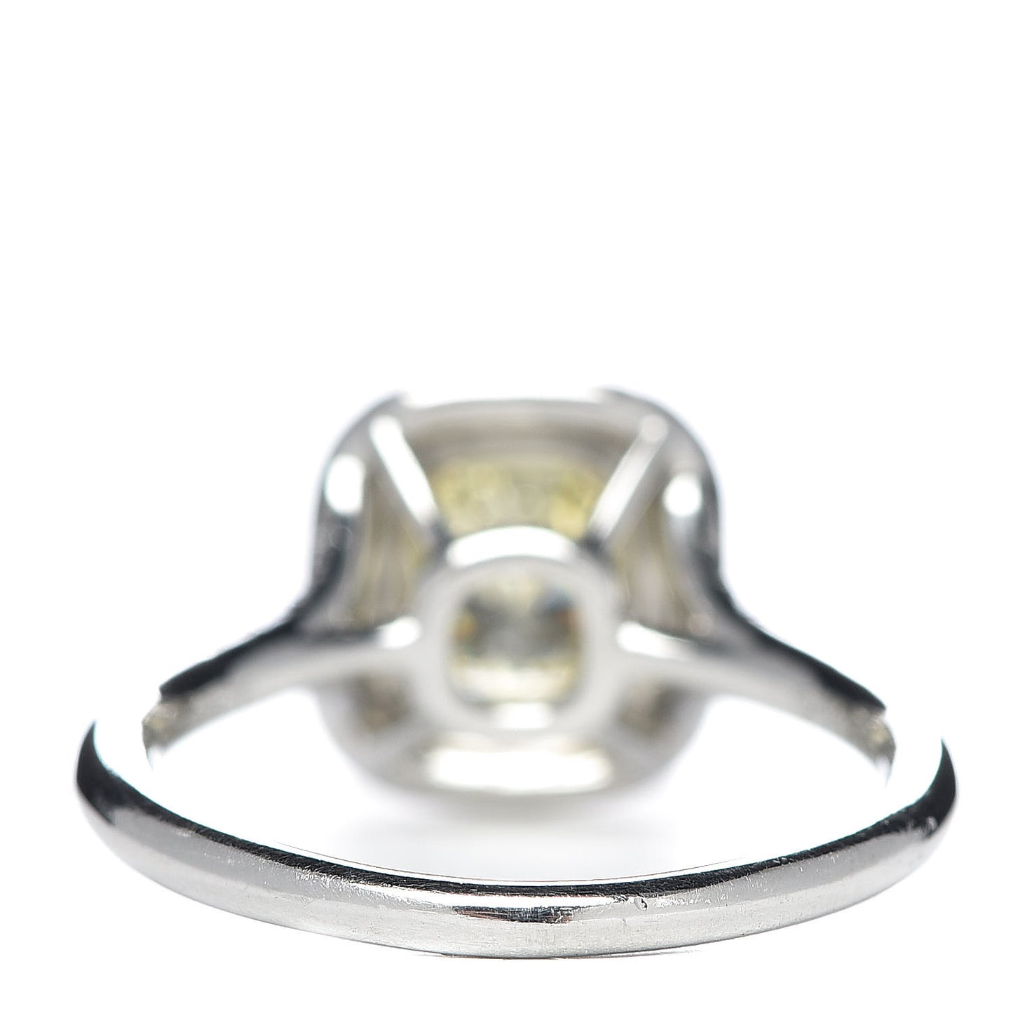 Platinum 18K Yellow Gold Fancy Yellow Diamond Soleste Engagement Ring 53 6.25