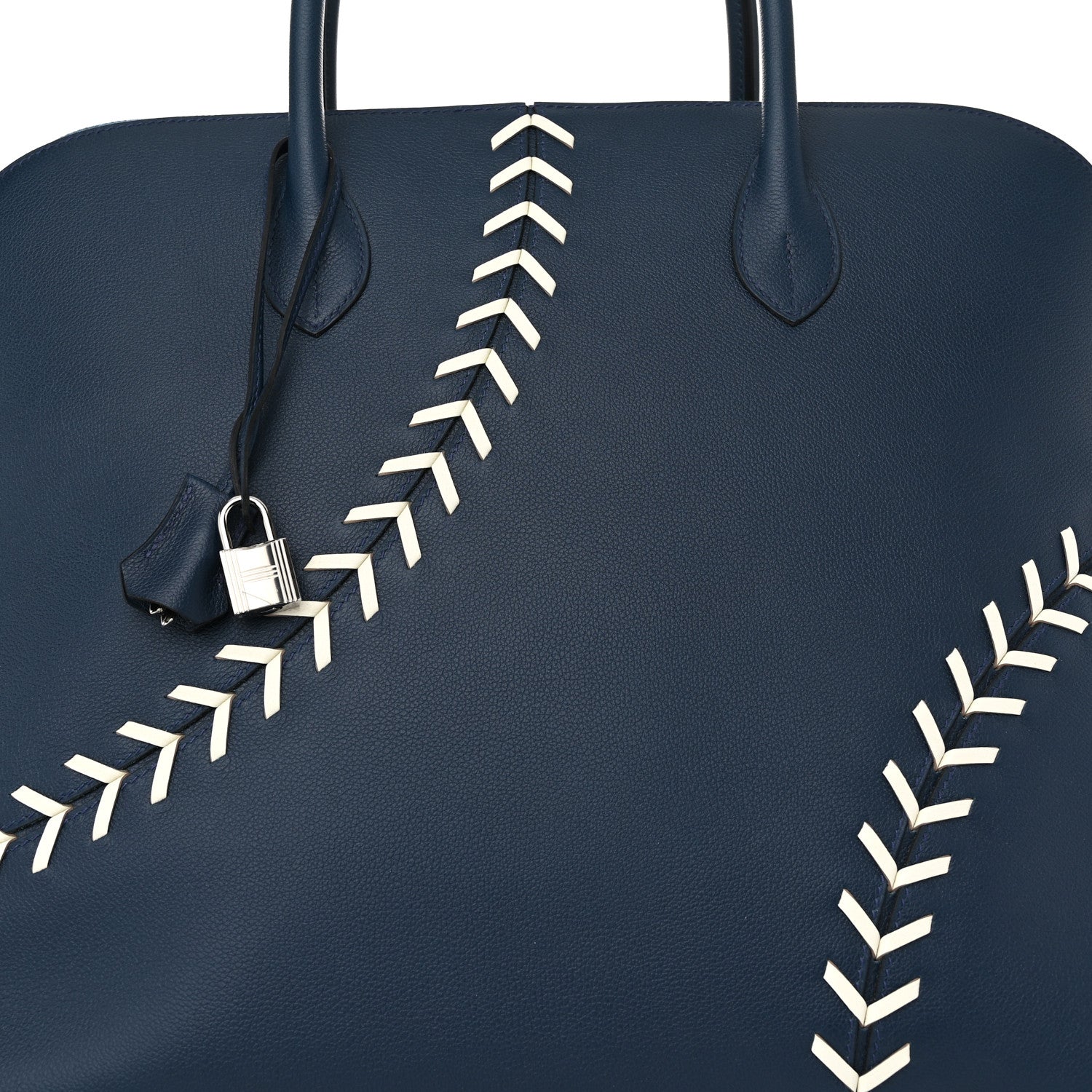 Hermes Evercolor 1923 Bolide 45 Baseball Bag Bleu De Malte Blanc 8 of 10