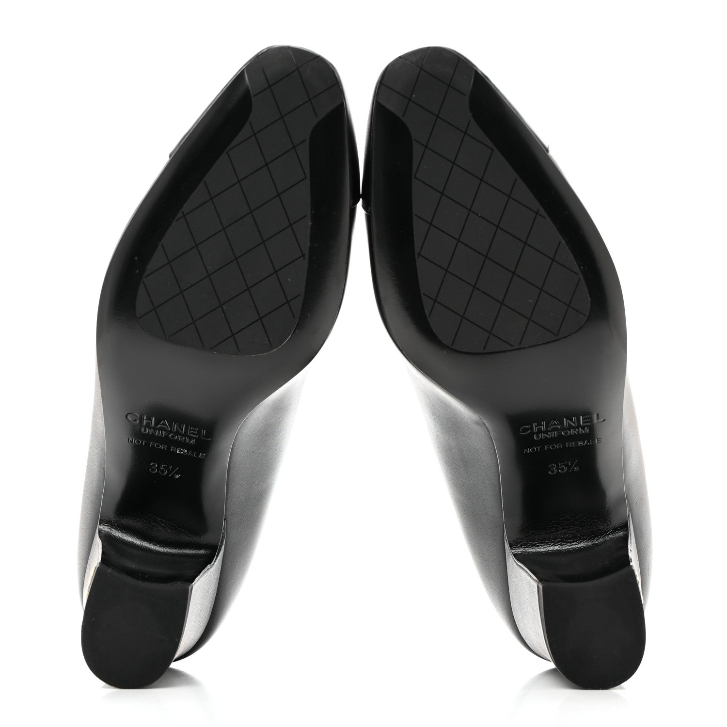 Chanel Lambskin Cap Toe CC Pumps 35.5 Black 5 of 9