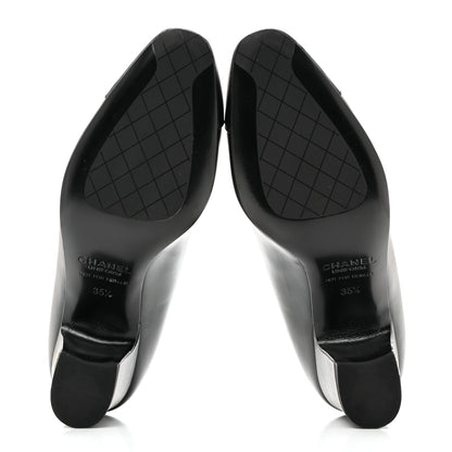 Chanel Lambskin Cap Toe CC Pumps 35.5 Black 5 of 9