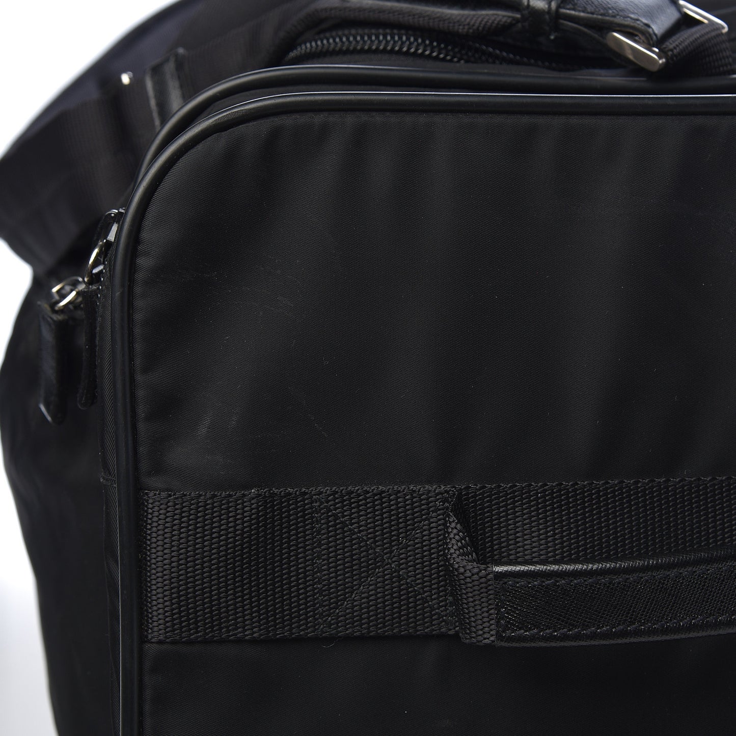 Tessuto Nylon Saffiano Rolling Duffle Black