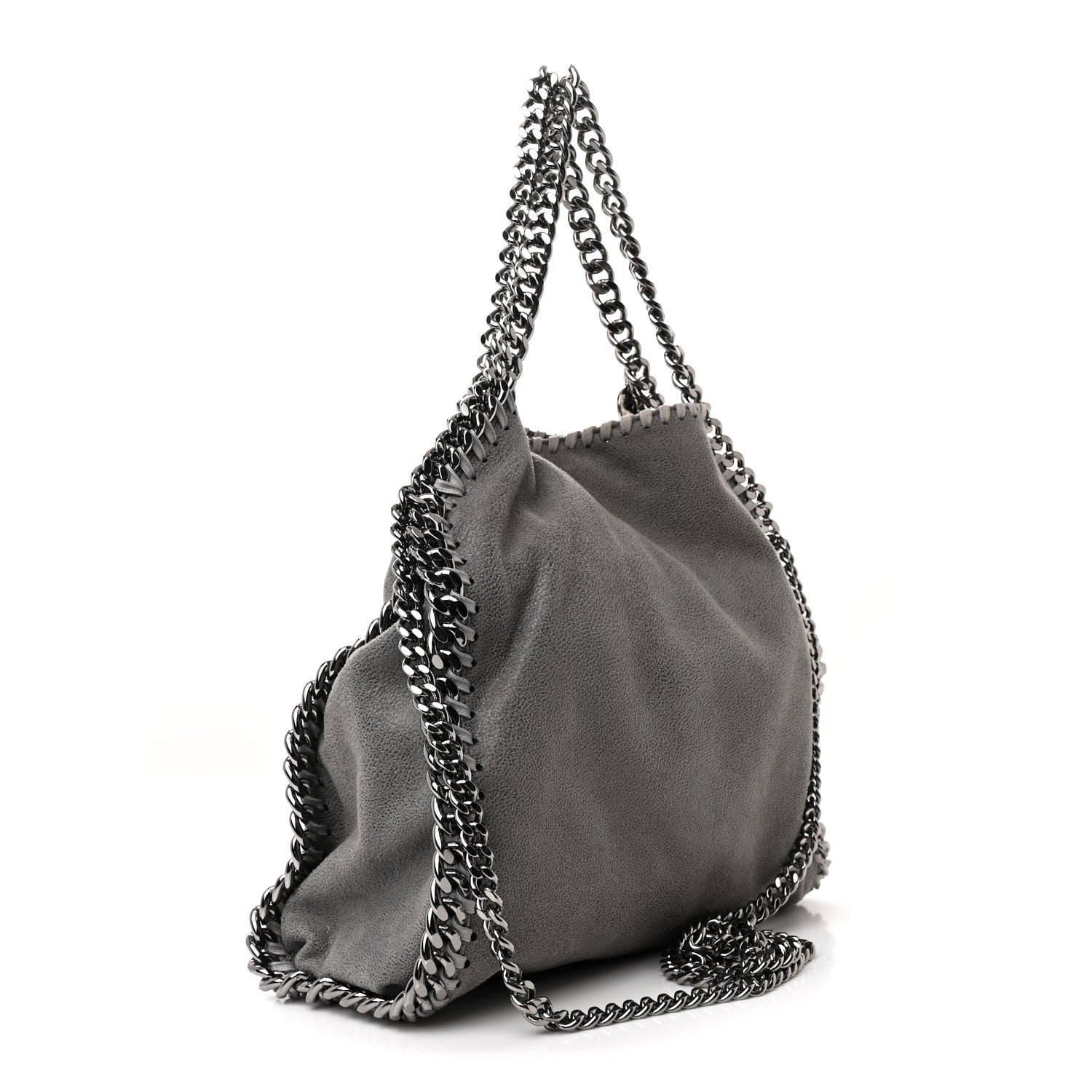Stella McCartney Shaggy Deer Mini Falabella Fold Over Tote Light Grey 3 of 10