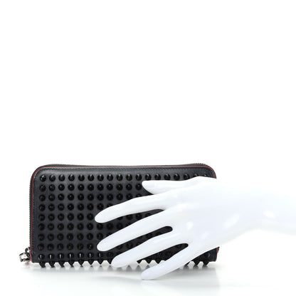 Christian Louboutin Calfskin Panettone Spiked Zip Around Wallet Black 2 of 6