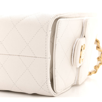Chanel Caviar Quilted Mini Chanel 25 Handbag White 10 of 11