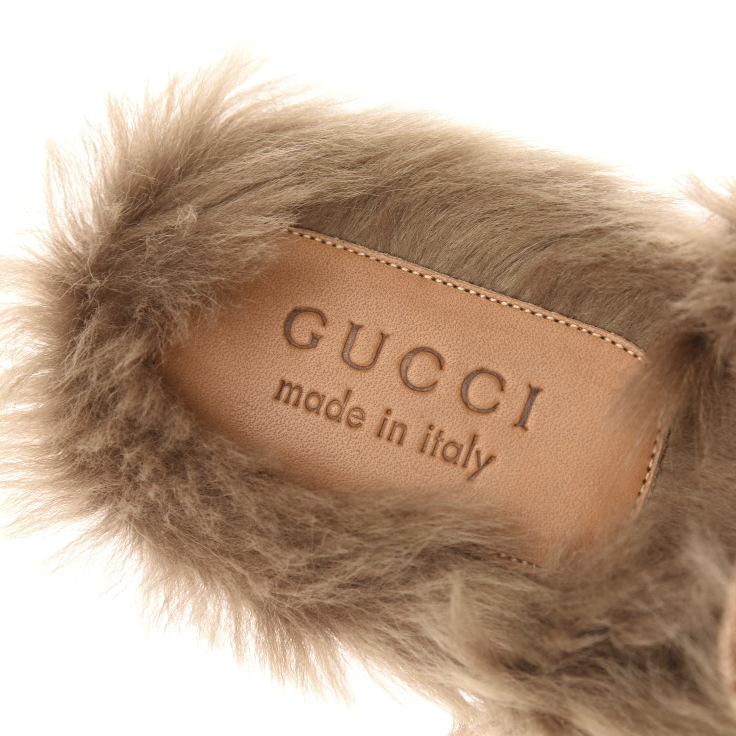 Gucci GG Monogram Fur Mens Princetown Slippers 8 Beige Ruggine Rust 6 of 8