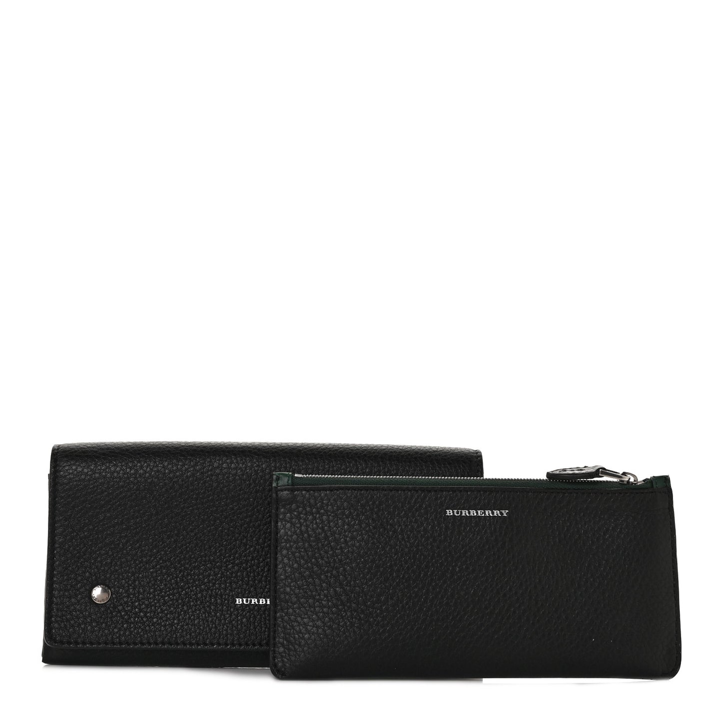 Grained Calfskin Continental Flap Wallet Black