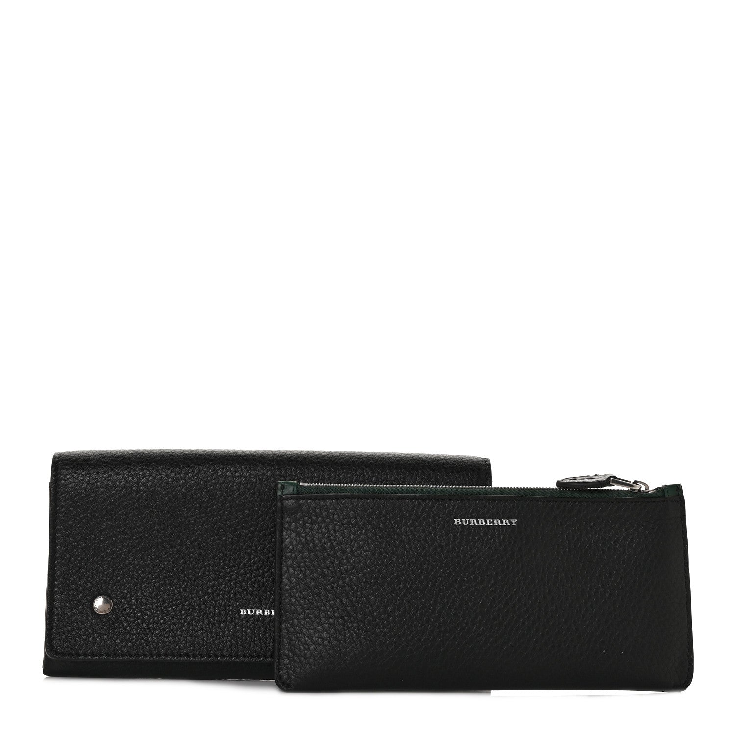 Burberry Grained Calfskin Continental Flap Wallet Black 1 of 9