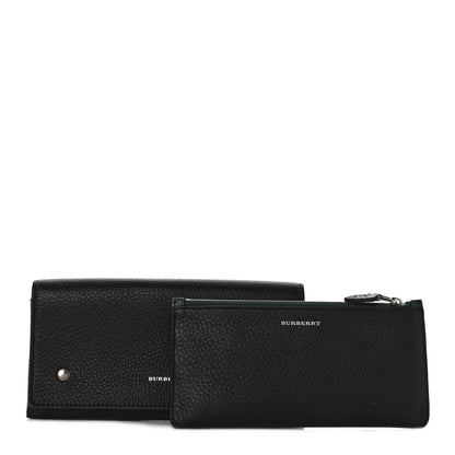 Burberry Grained Calfskin Continental Flap Wallet Black 1 of 9
