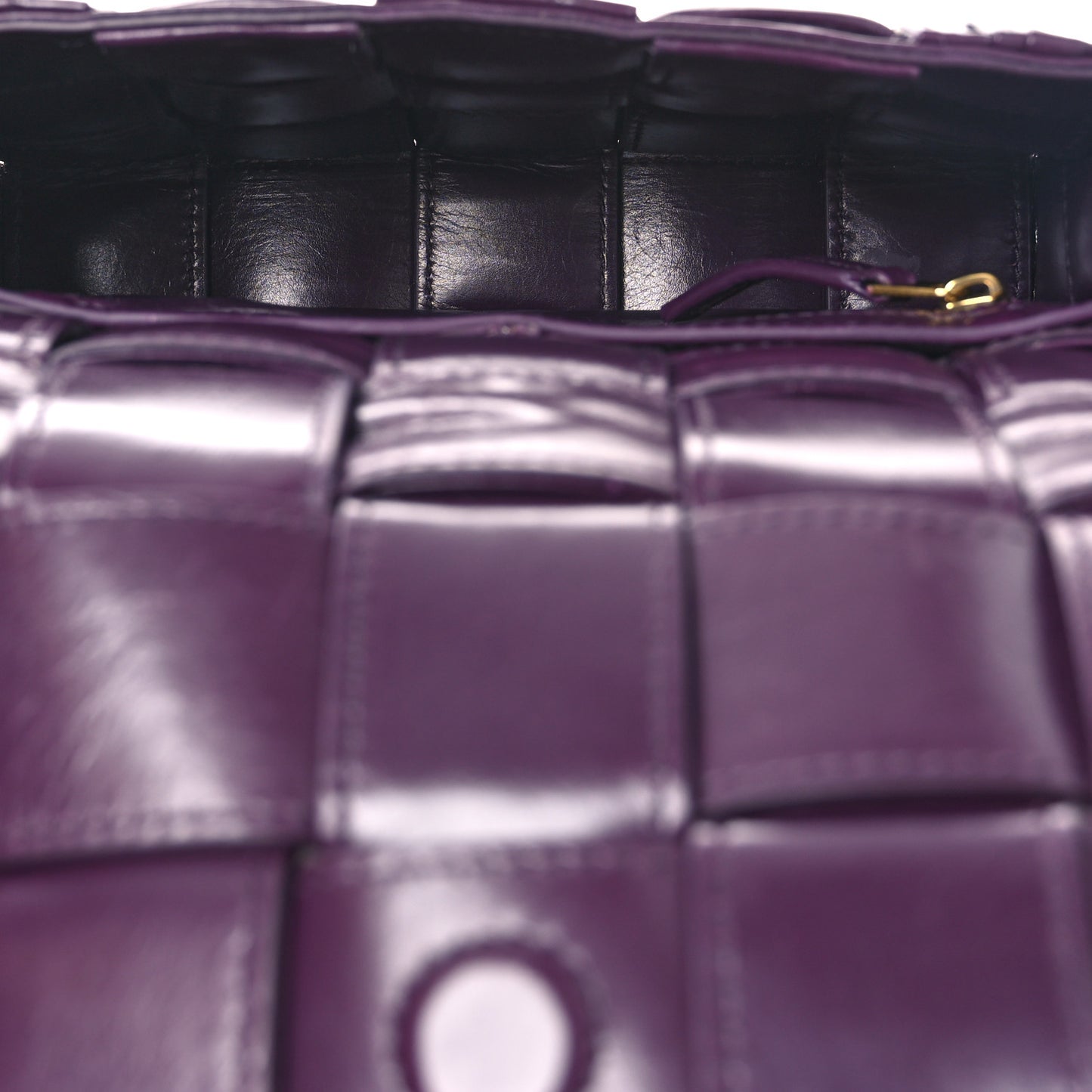 Calfskin Intreccio Plisse Cassette Crossbody Bag Dark Mystic