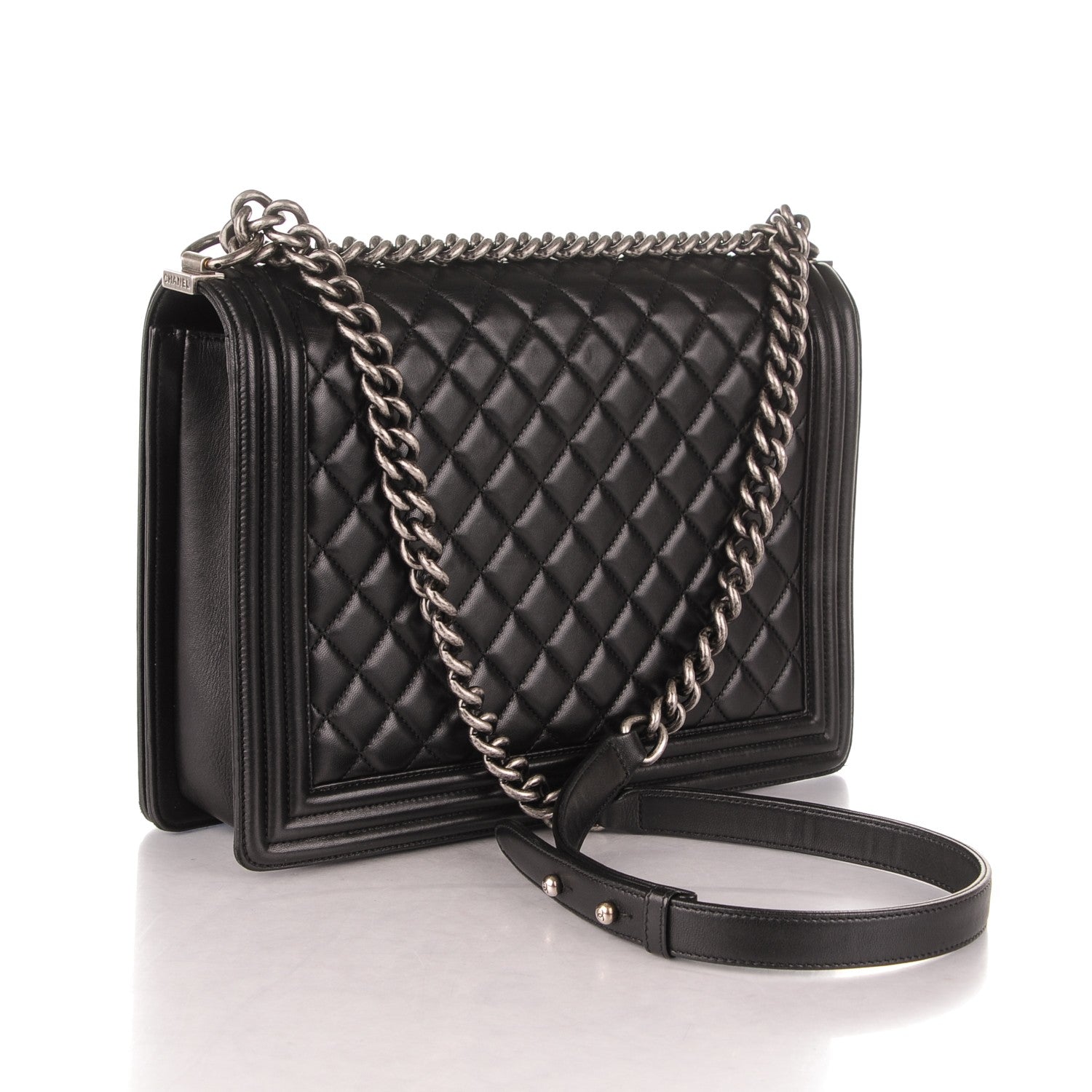 Chanel Lambskin Quilted Large Boy Flap Black 3 of 7