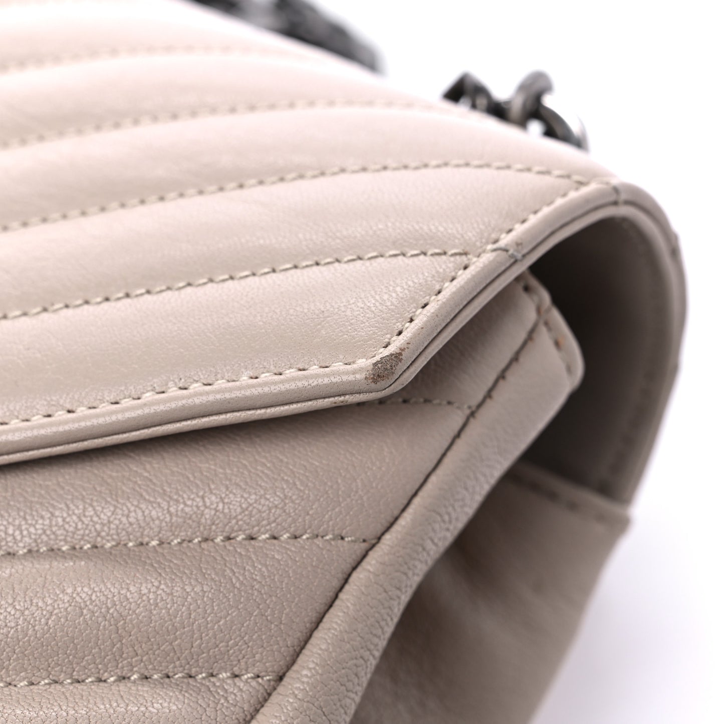 Sheepskin Matelasse Chevron Monogram Medium College Bag Rose Antic