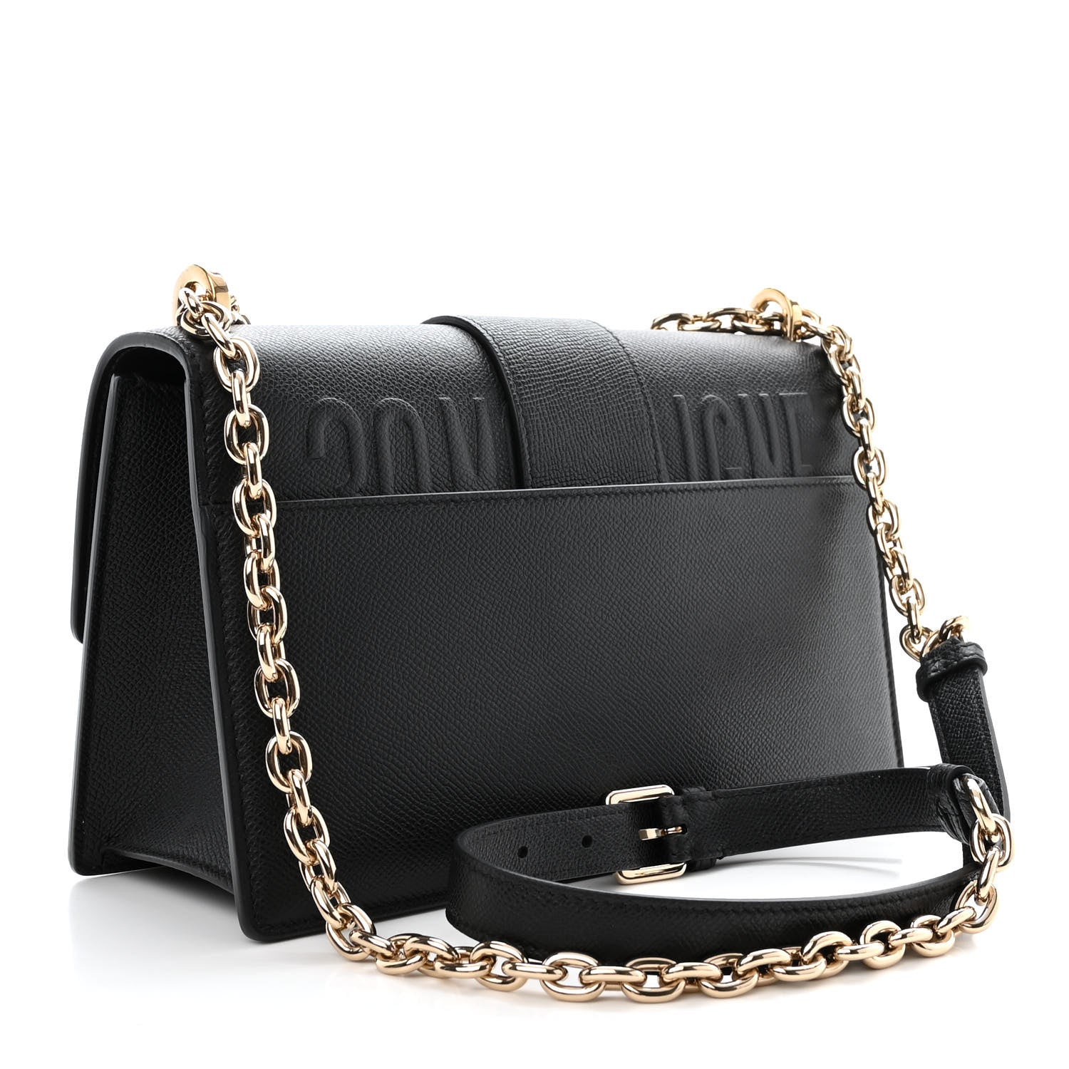 Christian Dior Grained Calfskin Embossed 30 Montaigne Chain Flap Bag Black 3 of 11