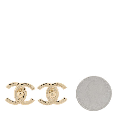 Chanel Metal Logo CC Turnlock Earrings Gold 2 of 5