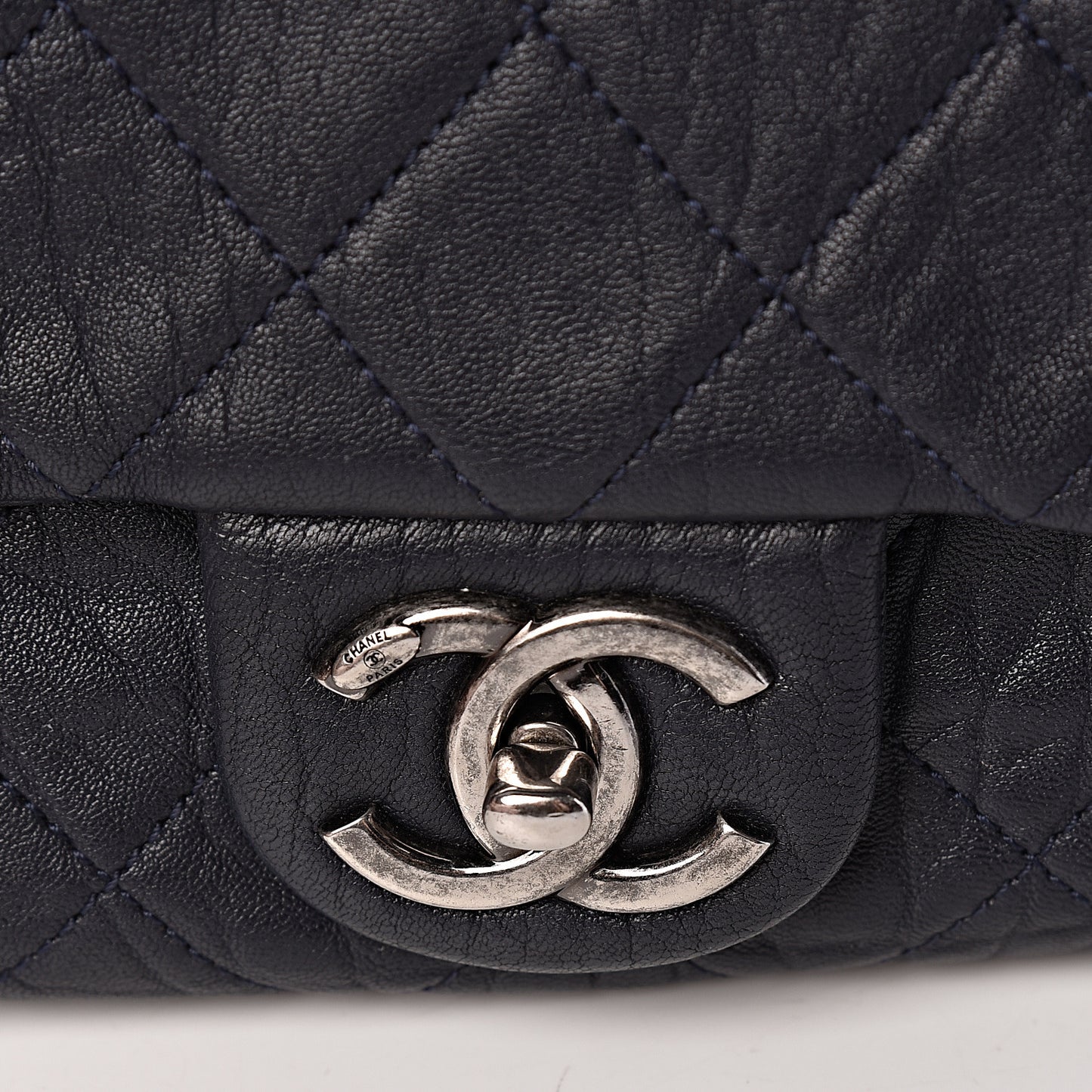 Sheepskin Quilted Jumbo Easy Flap Navy Blue