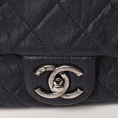 Chanel Sheepskin Quilted Jumbo Easy Flap Navy Blue 11 of 18