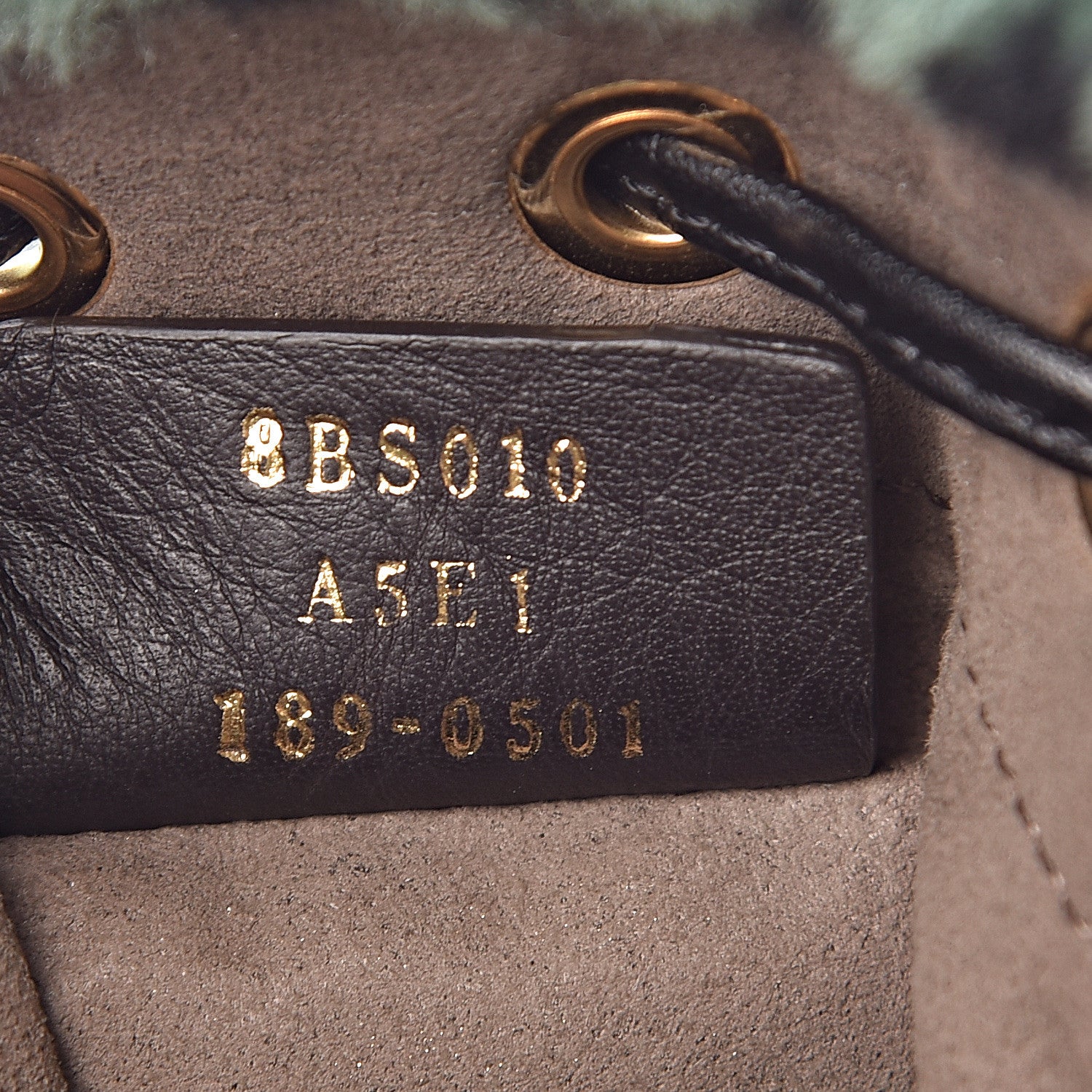 Fendi Shearling F is Macro FF 1974 Diagonal Mini Mon Tresor Bucket Bag Green Black 7 of 11