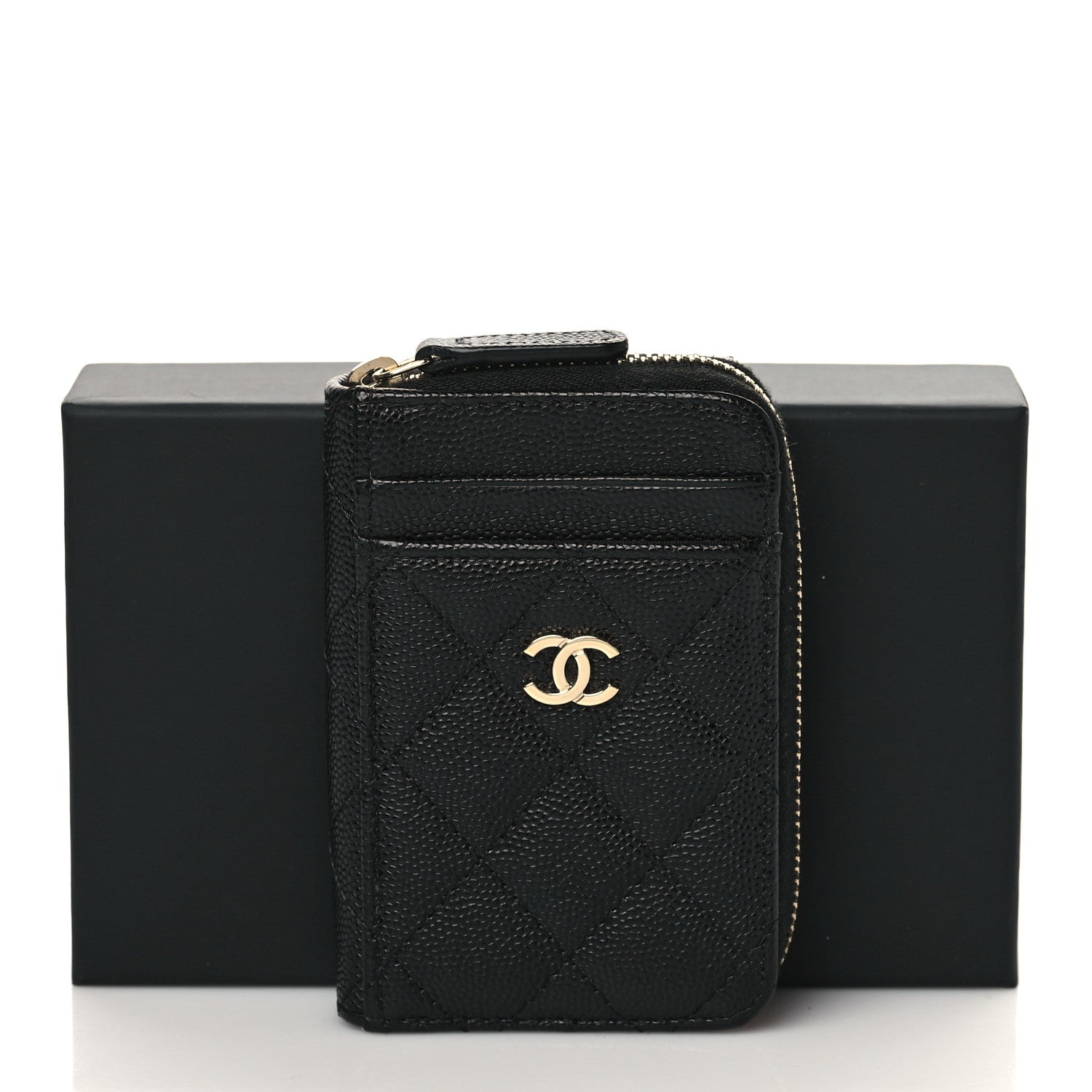 Chanel Caviar Quilted Zip Card Holder Black 8 of 8