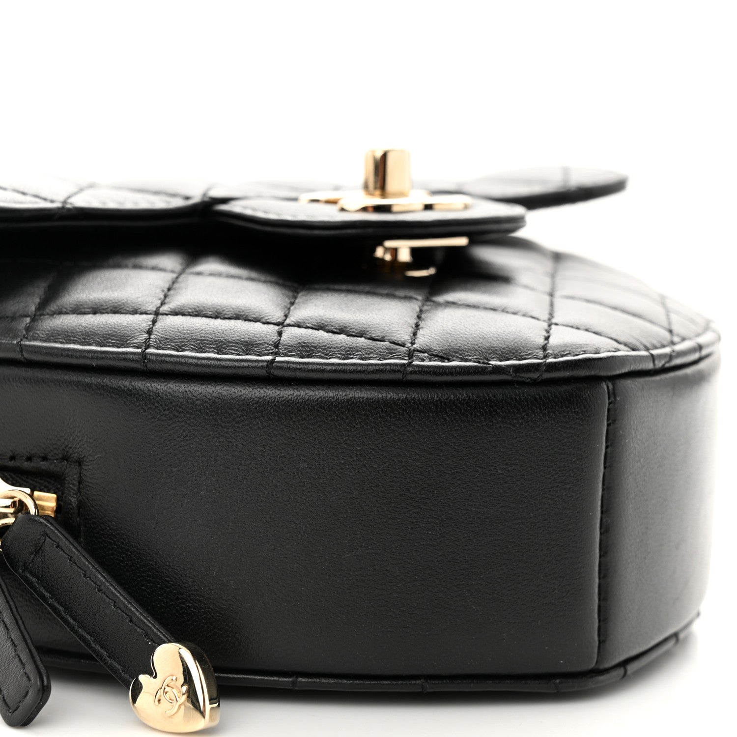 Chanel Lambskin Quilted CC In Love Heart Bag Black 9 of 11