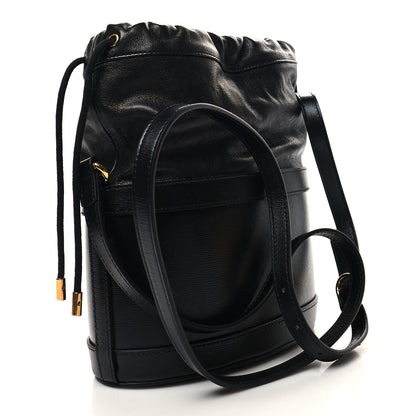 Gucci Azalea Sakai Calfskin Horsebit 1955 Drawstring Bucket Bag Black 3 of 12