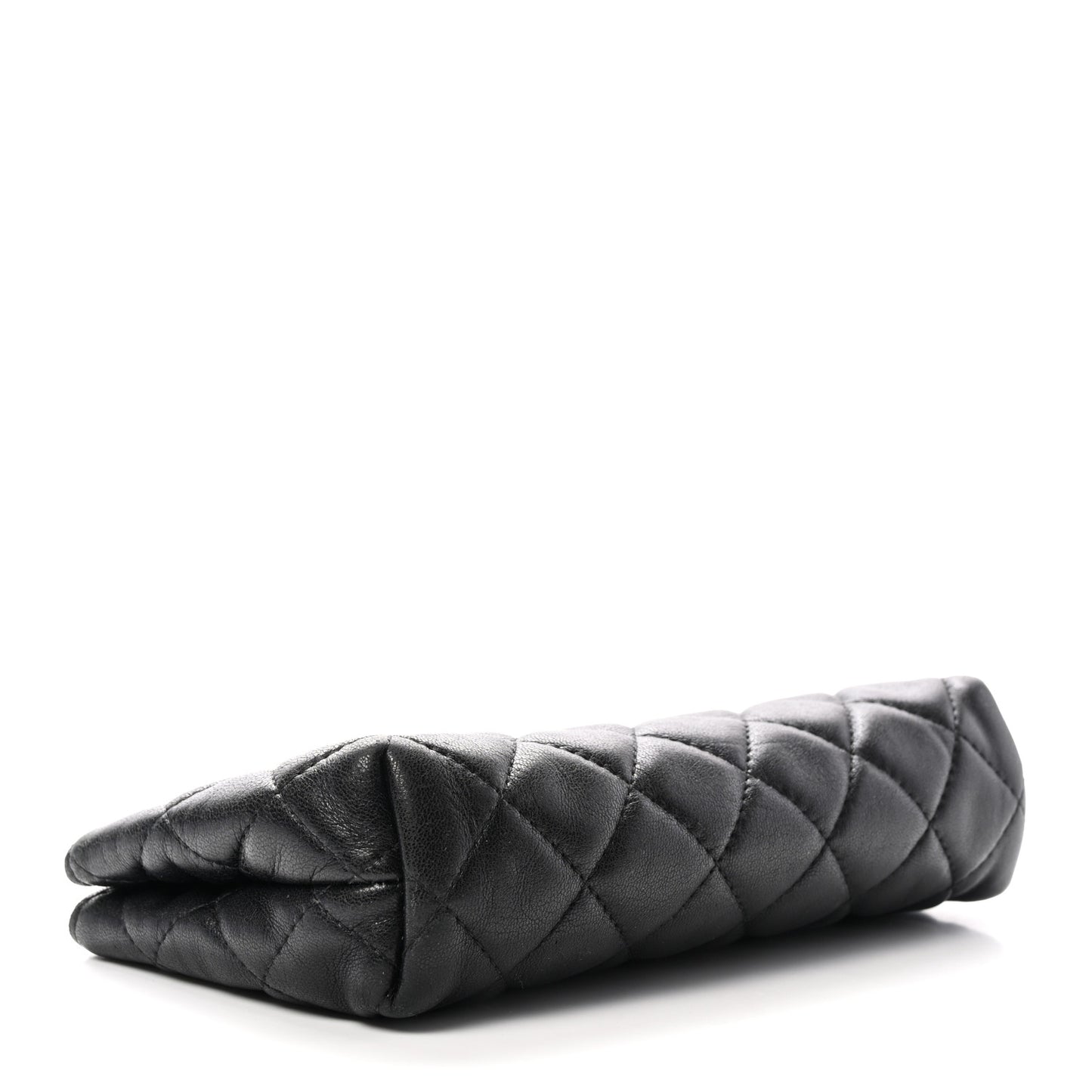 Lambskin Quilted Cosmetic Pouch Black