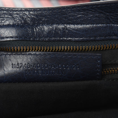 Balenciaga Cuir Arena Striped Classic Hardware City Bleu Nuit Rouge 7 of 9