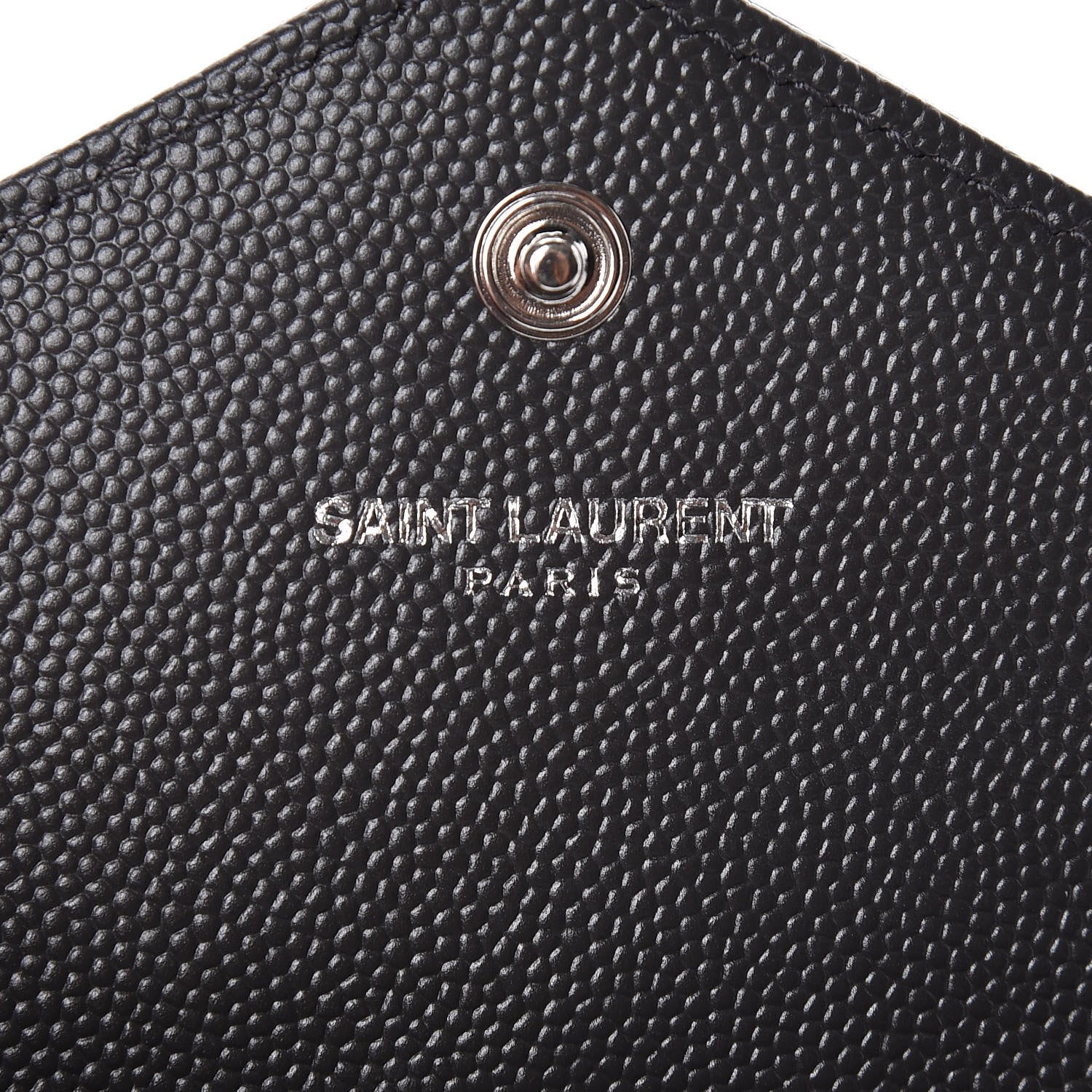 Saint Laurent Grain De Poudre Matelasse Chevron Small Monogram Envelope Wallet Earth 6 of 9