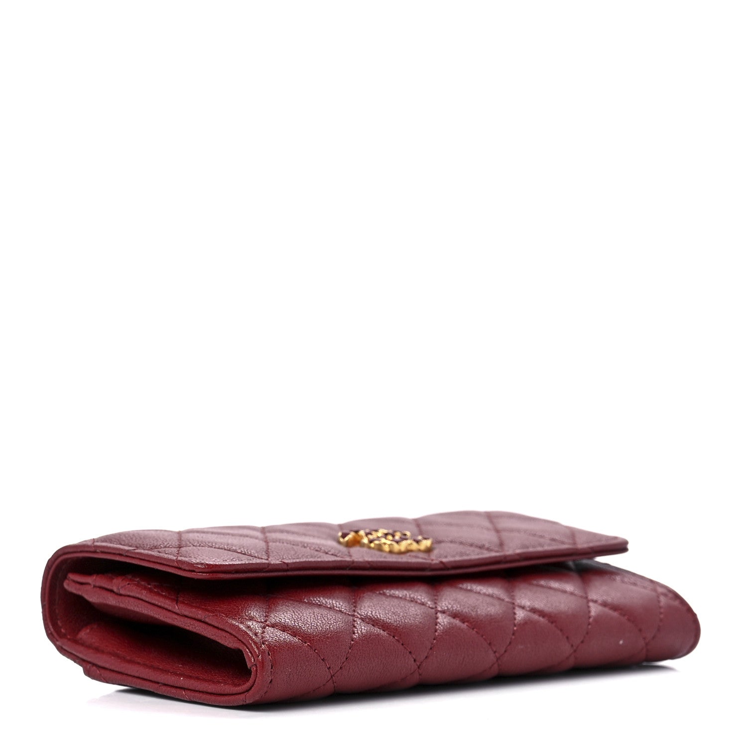 Chanel Lambskin Quilted Medium 19 Flap Wallet Burgundy 3 of 11