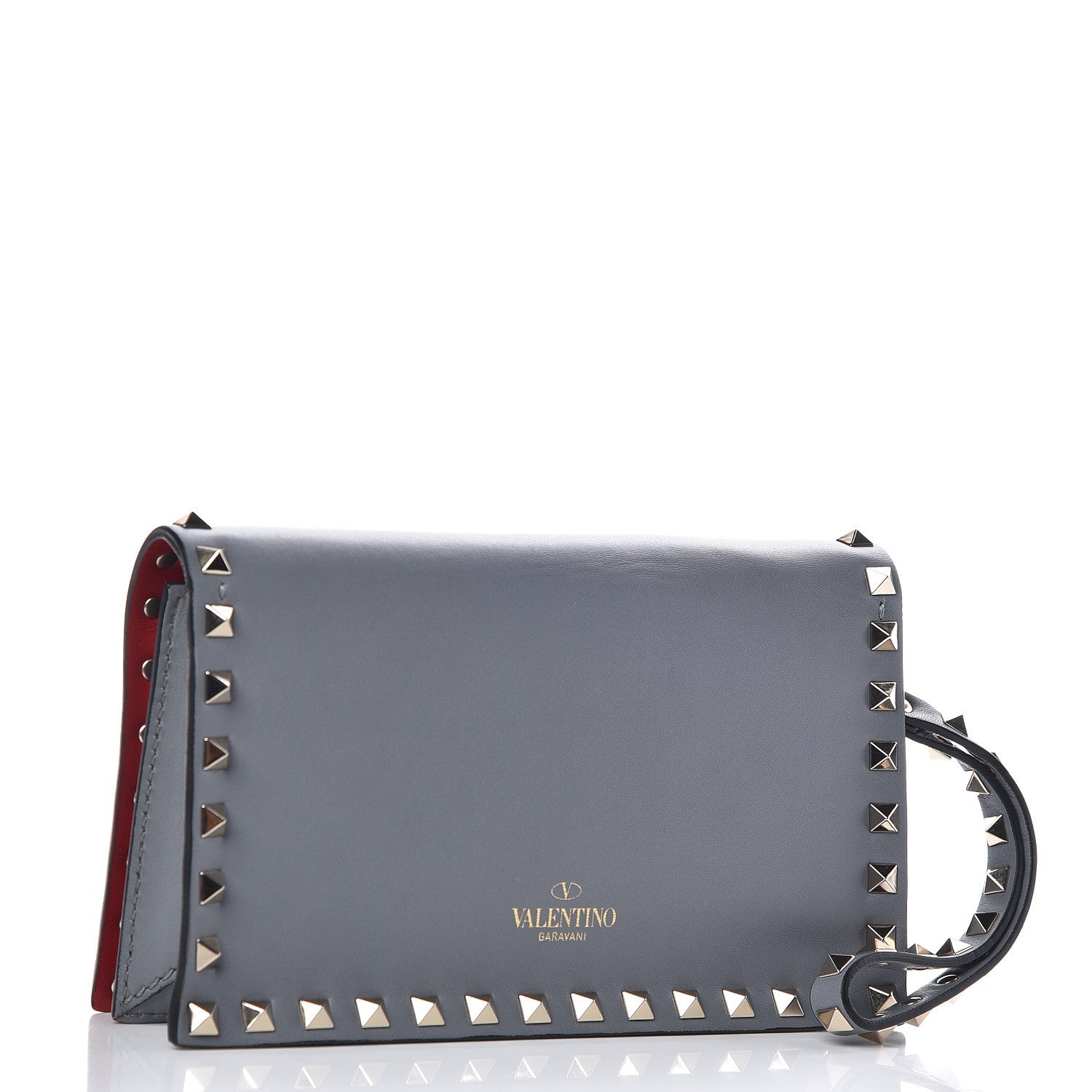 Valentino Garavani Nappa Small Rockstud Wristlet Clutch Light Stone 3 of 8