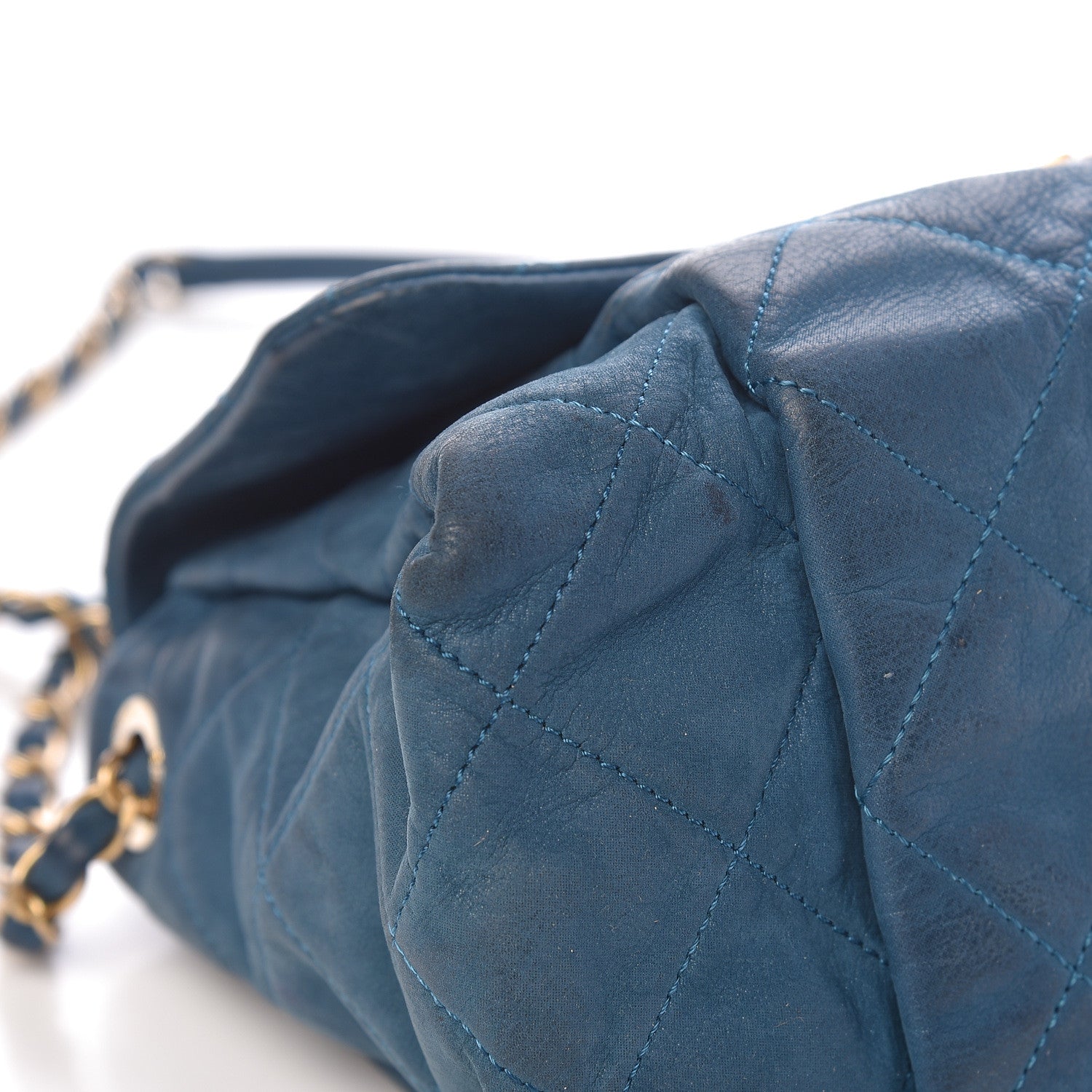 Chanel Iridescent Calfskin Large Chic Quilt Flap Dark Blue 17 of 30