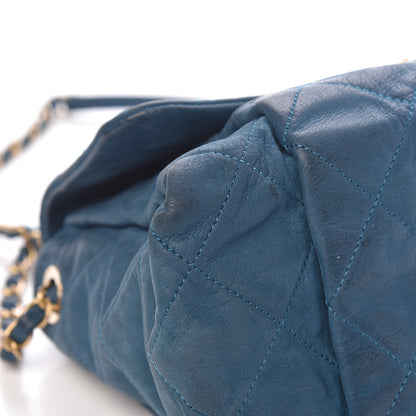 Chanel Iridescent Calfskin Large Chic Quilt Flap Dark Blue 17 of 30