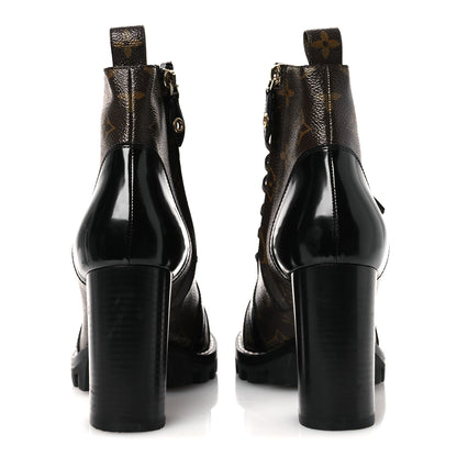 Louis Vuitton Patent Calfskin Monogram Star Trail Ankle Boots 40 Black 6 of 10