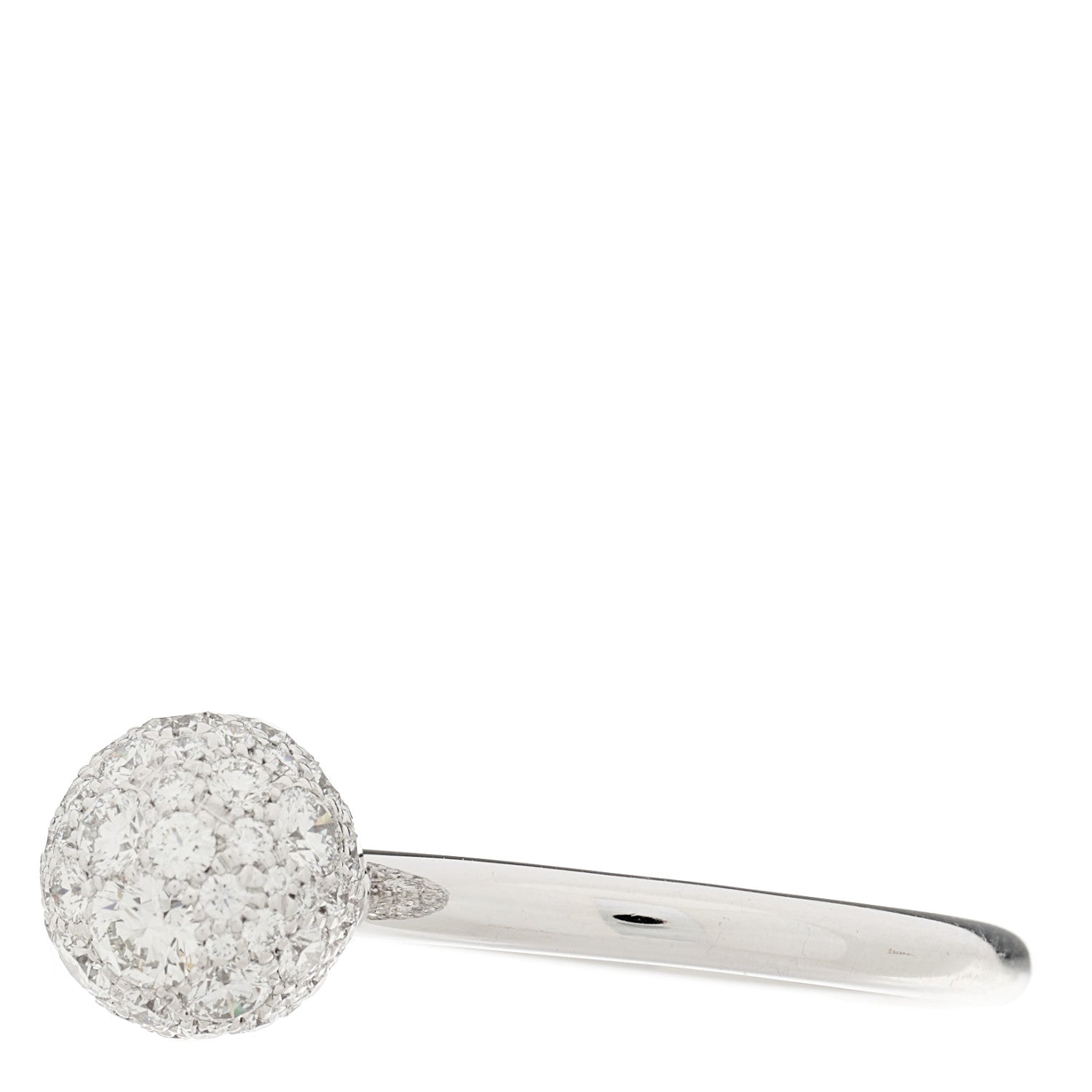 Tiffany 18K White Gold Diamond 8mm Hardwear Ball Ring 54 7 3 of 6