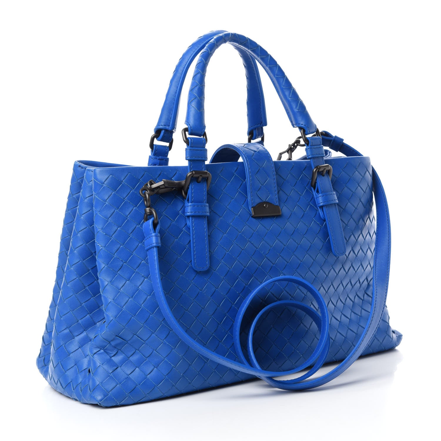 Bottega Veneta Light Calf Intrecciato Small Roma Signal Blue 3 of 11