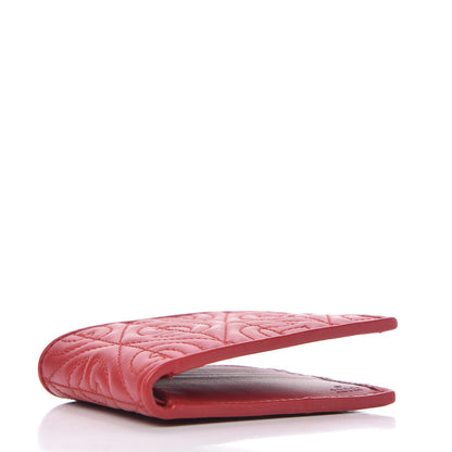 Gucci Calfskin Rhombus Bi-Fold Wallet Hibiscus Red 4 of 8