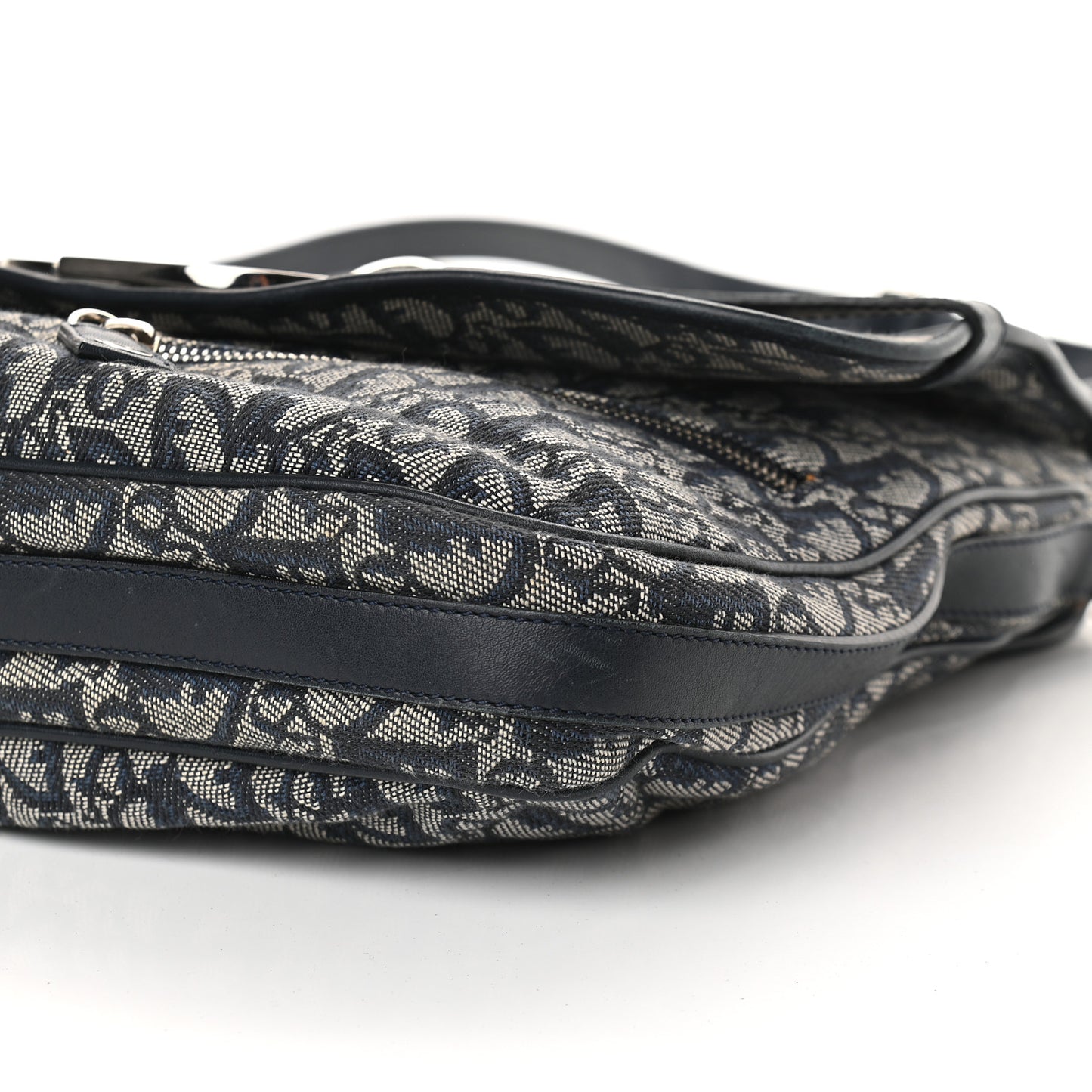 Monogram Flap Messenger Navy Blue