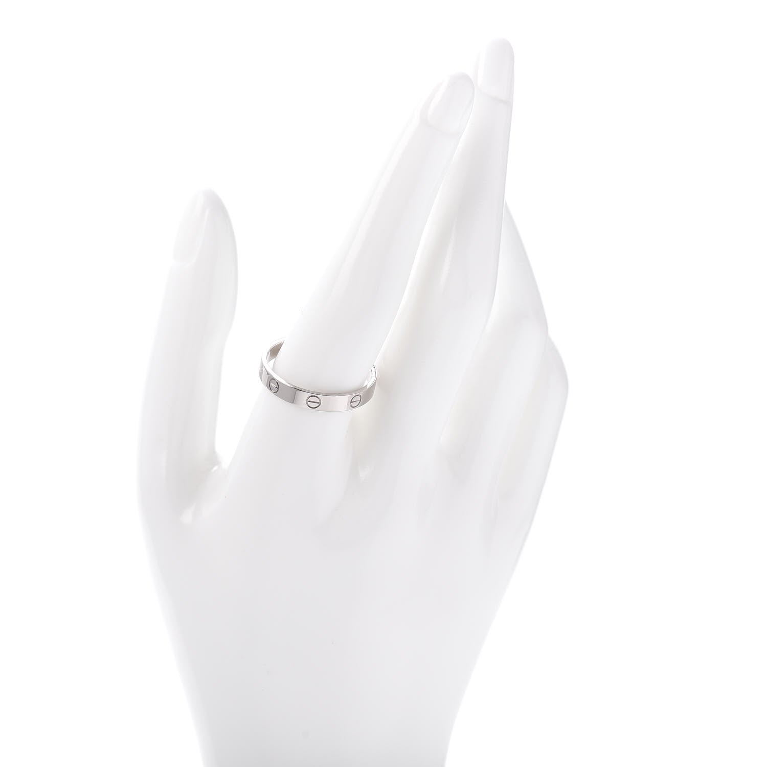 Cartier 18K White Gold 3.5mm LOVE Wedding Band Ring 64 10.75 2 of 4