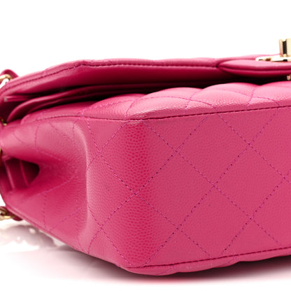 Chanel Caviar Quilted Small Double Flap Fuchsia 17 of 19